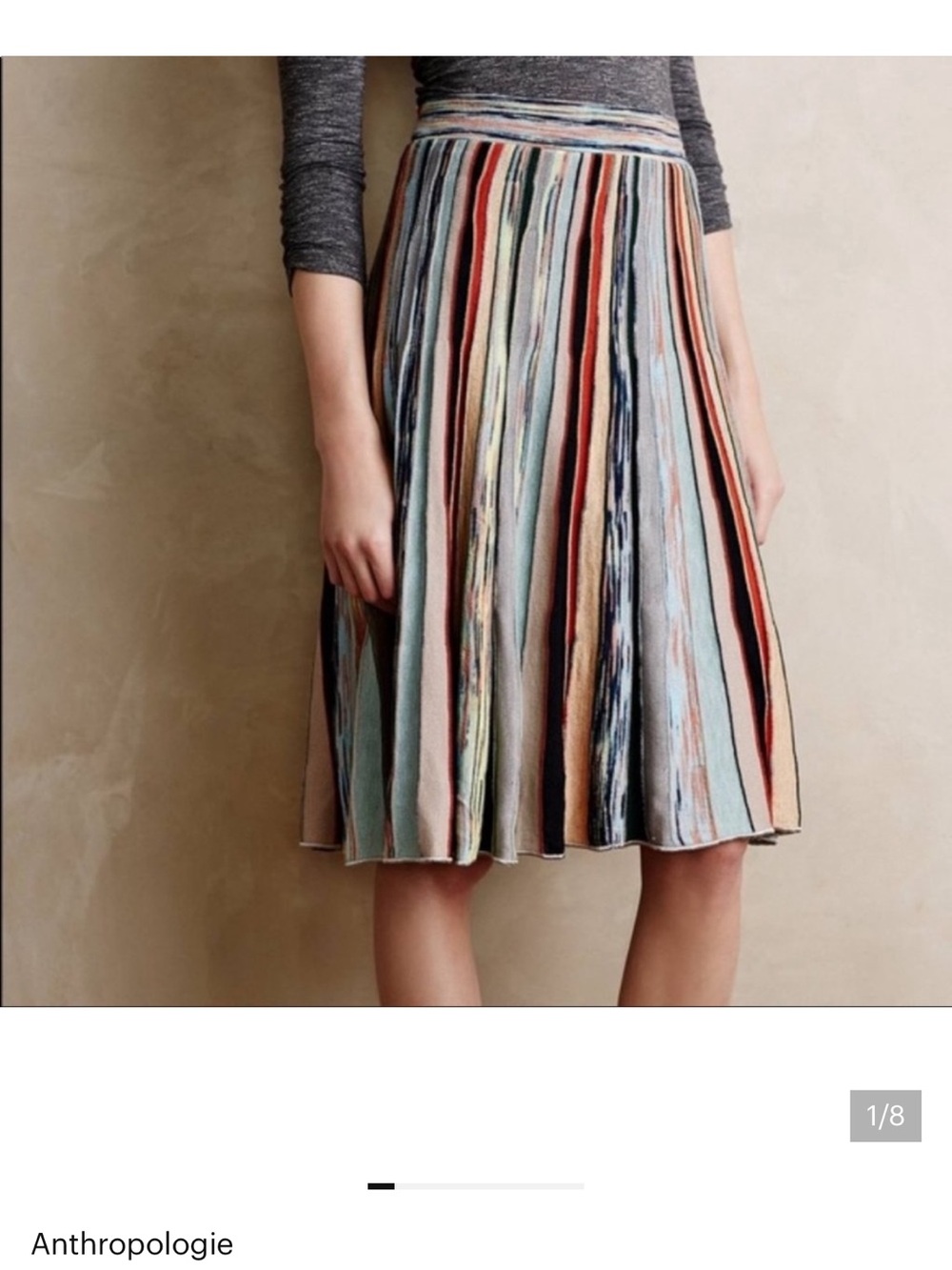 Anthropologie Moth Brand Multicolor Vertical Stripe Knit Skirt